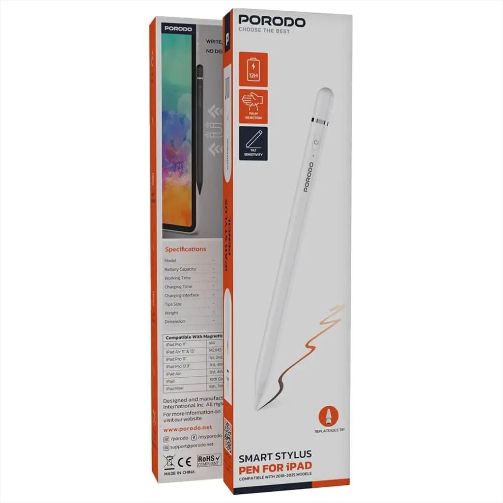 قلم هوشمند پرودو مخصوص آیپد مدل Porodo Smart Stylus Pen For Ipad مدل PDSPP7C — تصویر ۴