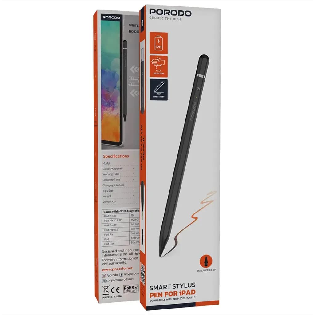 قلم هوشمند پرودو مخصوص آیپد مدل Porodo Smart Stylus Pen For Ipad مدل PDSPP7C — تصویر ۲