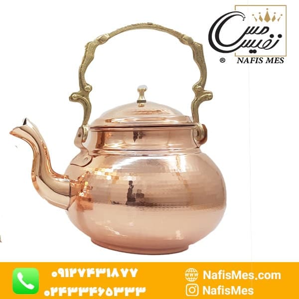 کتری و قوری مسی چکشی مدل آراد — تصویر ۲