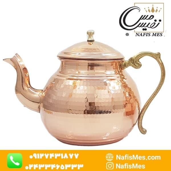 کتری و قوری مسی چکشی مدل آراد — تصویر ۳