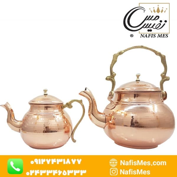 کتری و قوری مسی چکشی مدل آراد