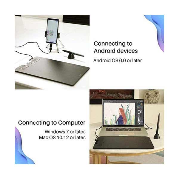 تبلت گرافیکی مدل HS610 به همراه قلم نوری هوئیون — تصویر ۴