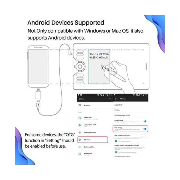 تبلت گرافیکی مدل HS610 به همراه قلم نوری هوئیون — تصویر ۵