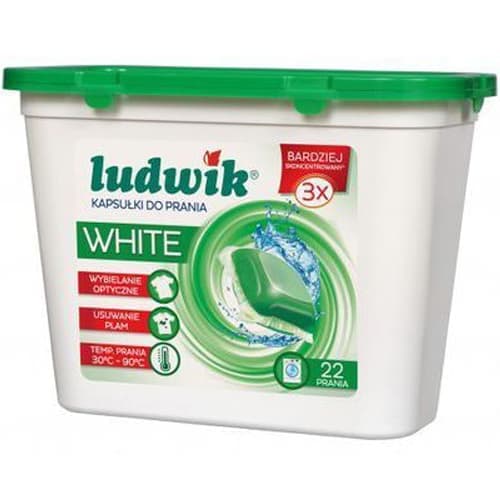 کپسول ژلهای ماشین لباسشویی لودویک مدل White بسته 22 عددی