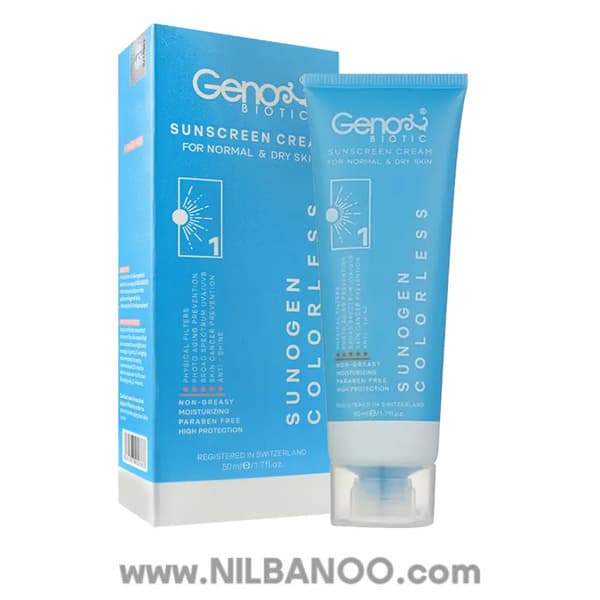 کرم ضد آفتاب ژنوبایوتیک 2 پوست خشک و معمولی بژ روشن SPF50 — تصویر ۵