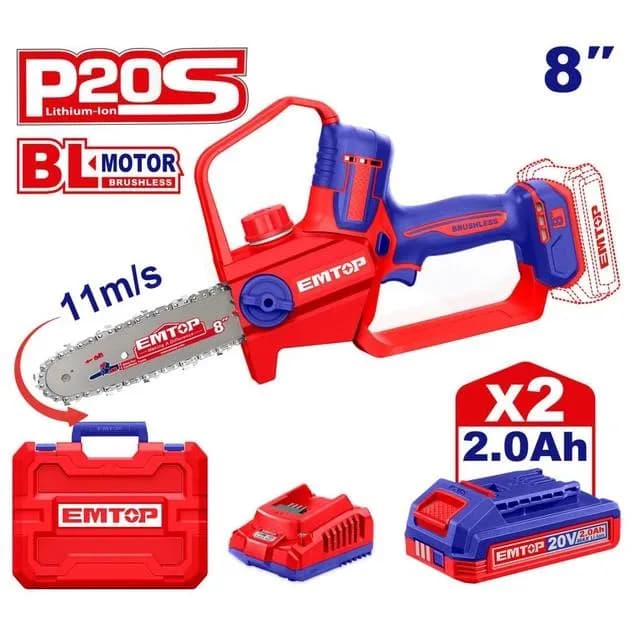 اره زنجیری شارژی ۸ اینچ امتاپ EMTOP مدل ELGA20882