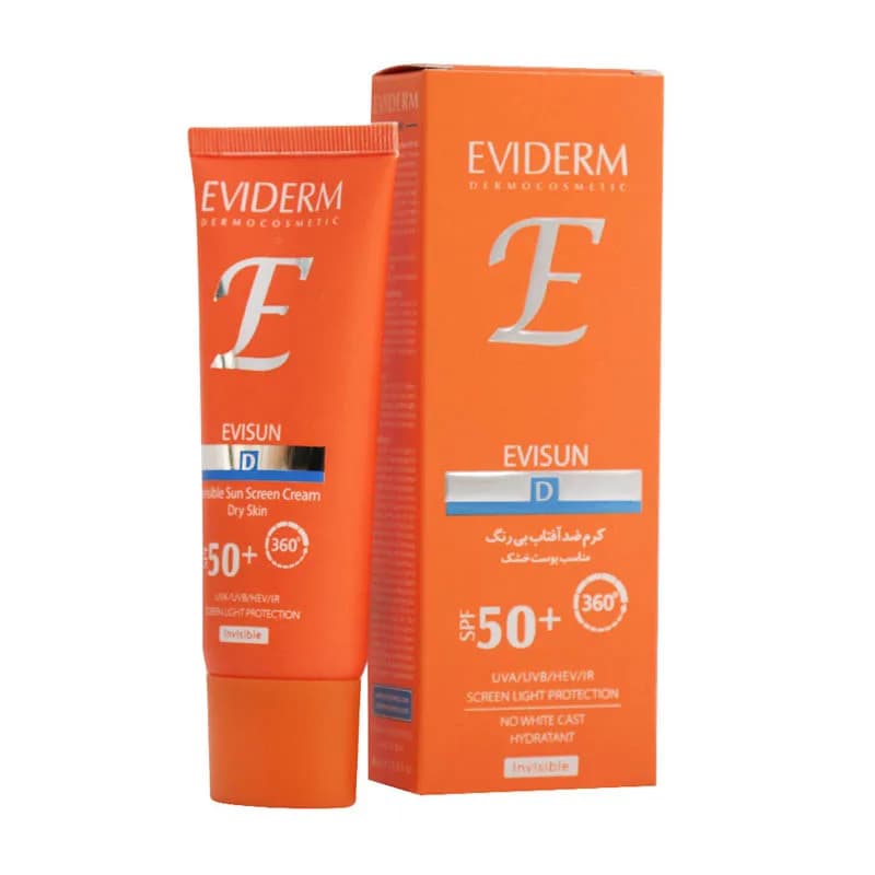 کرم ضدآفتاب پوست خشک بی رنگ SPF50 اویدرم 40 میلی لیتر