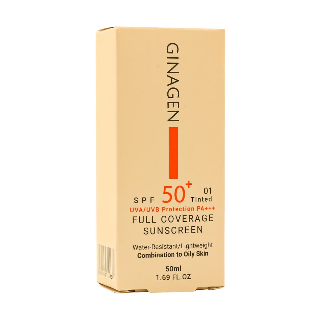 ضدآفتاب SPF50 رنگی شماره01 پوست چرب ژیناژن 50 میلی لیتر