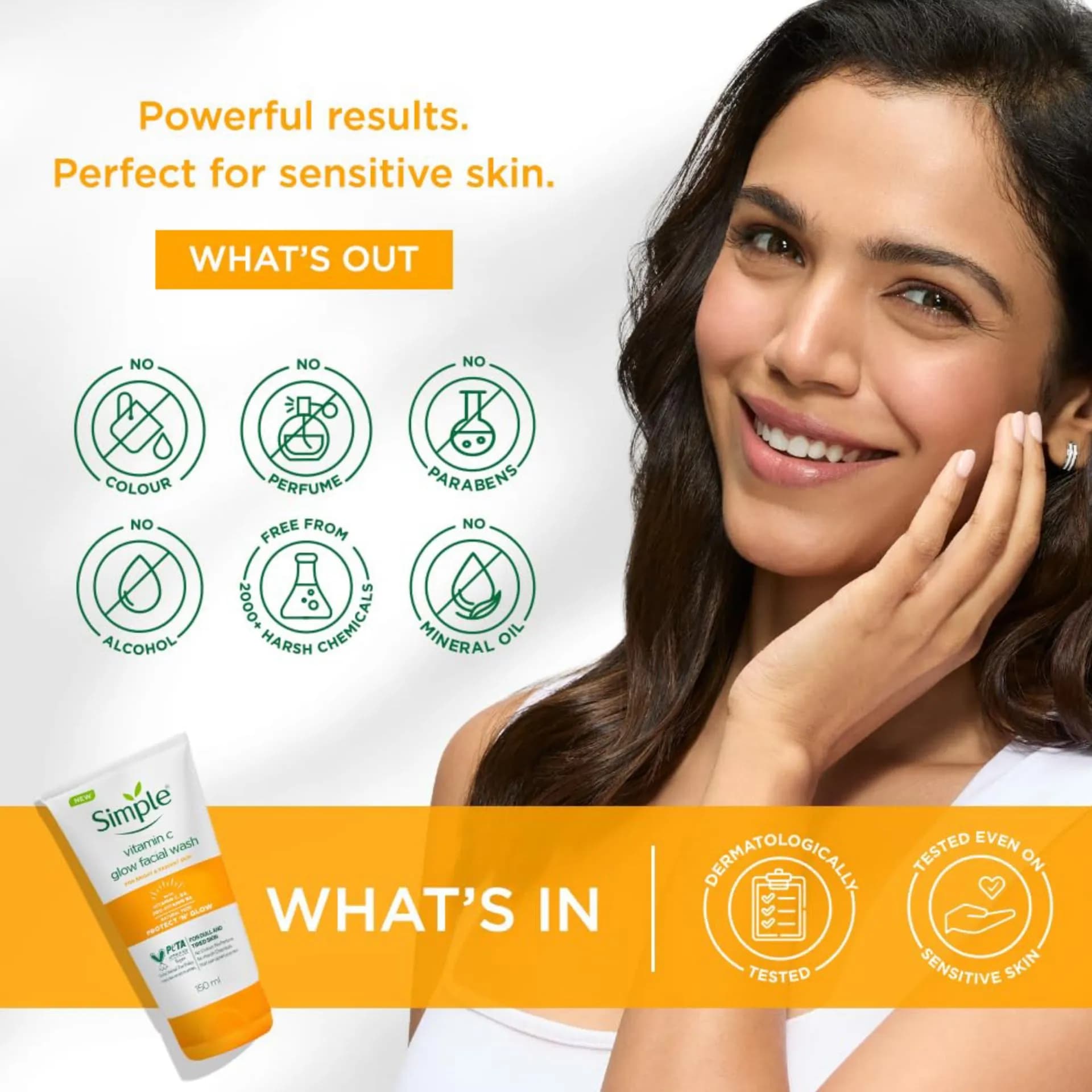 ژل شوینده و روشن کننده صورت ویتامین سی سیمپل Simple Vitamin C(150 میل) — تصویر ۳
