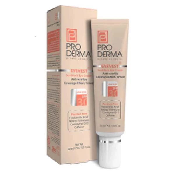 کرم پوشاننده و ضدچروک رنگی دور چشم پرودرما SPF30