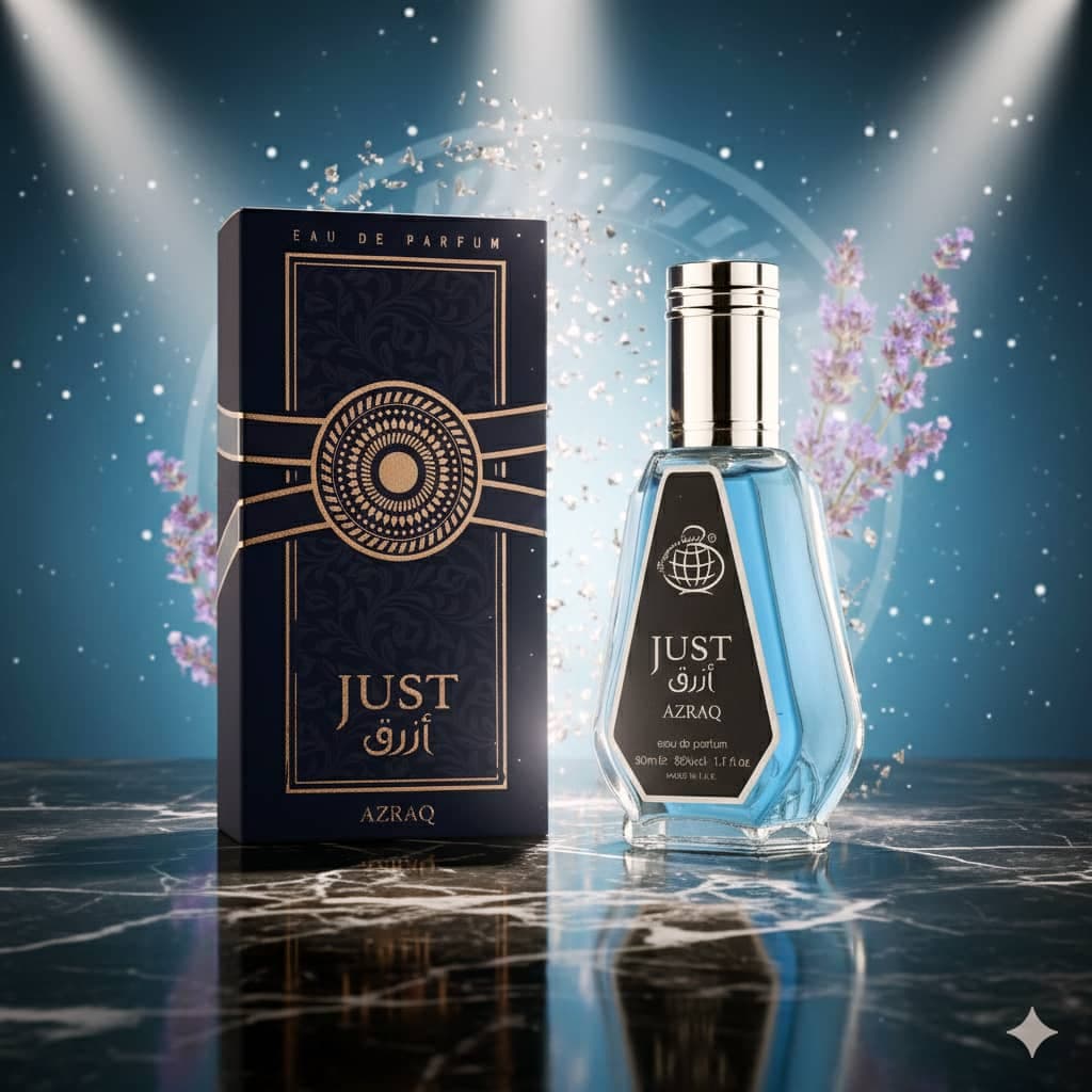عطر ادکلن مردانه جاست ازرق فراگرنس ورد رایحه اینوکتوس الکسیر (Fragrance World Just Azraq ) حجم 50 میل — تصویر ۲