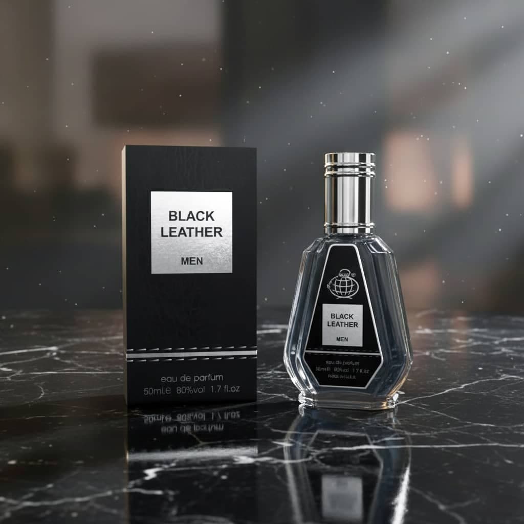 عطر ادکلن مردانه بلک لدر فراگرنس ورد رایحه کرید اونتوس (Fragrance World Black Leather for men ) حجم 50 میل — تصویر ۳
