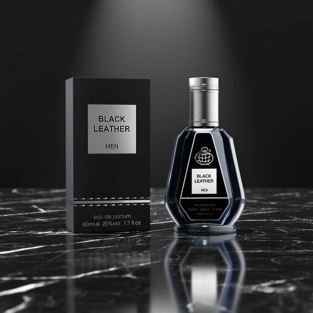 عطر ادکلن مردانه بلک لدر فراگرنس ورد رایحه کرید اونتوس (Fragrance World Black Leather for men ) حجم 50 میل