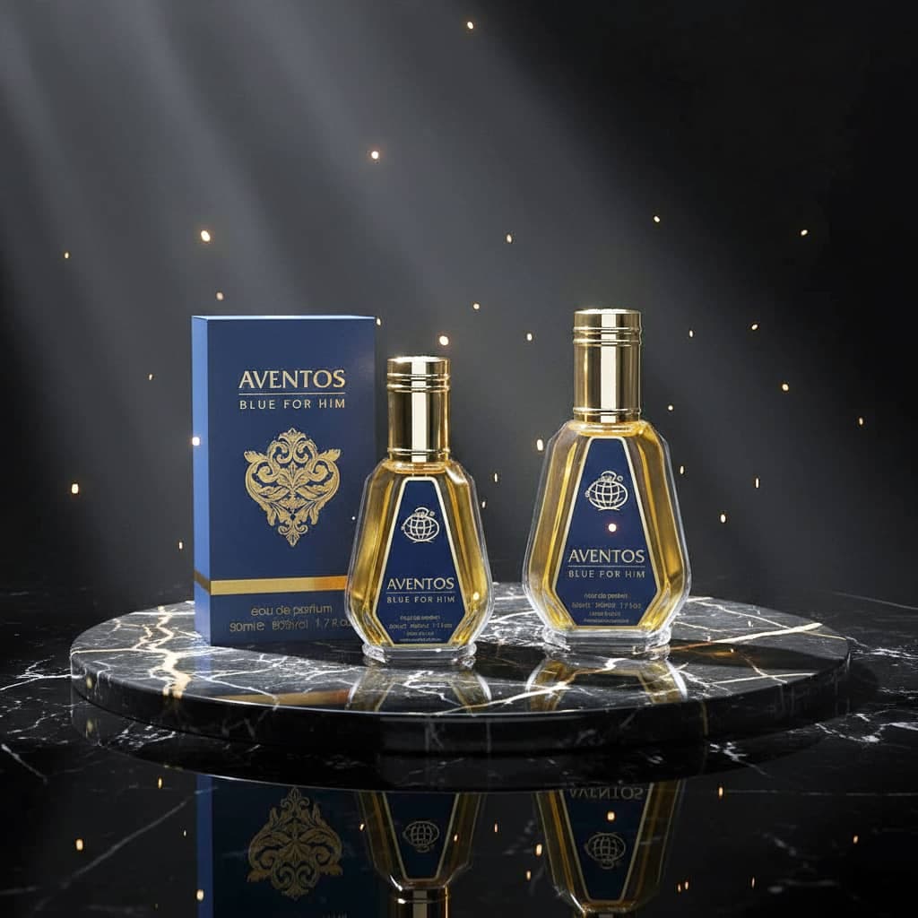 عطر ادکلن مردانه کرید ارولفا – کرید آبی فراگرنس ورد مدل اونتوس بلو (Fragrance World Aventos Blue For Him) حجم 50 میل — تصویر ۳