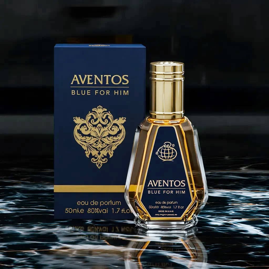 عطر ادکلن مردانه کرید ارولفا – کرید آبی فراگرنس ورد مدل اونتوس بلو (Fragrance World Aventos Blue For Him) حجم 50 میل