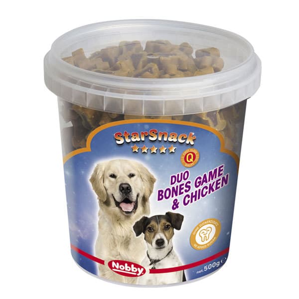 تشویقی نرم با طعم مرغ و گوشت شکار نوبی – StarSnack Duo Bones Game &amp; Chicken
