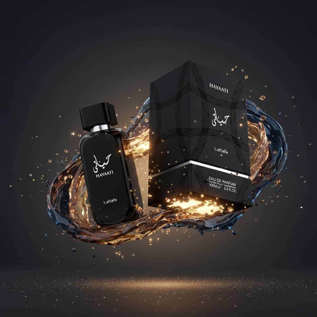 عطر ادکلن عربی زنانه مردانه حیاتی لطافه رایحه اینوکتوس پاکورابان (Lattafa Hayaati) حجم 100 میل — تصویر ۴