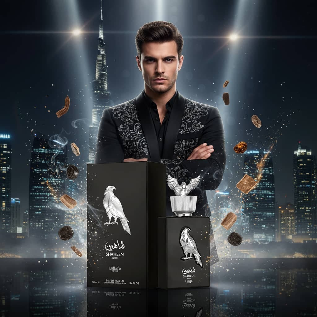 عطر ادکلن عربی زنانه مردانه پراید شاهین سیلور (نقره ایی) لطافه (Lattafa Pride Shaheen Silver) حجم 100 میل — تصویر ۷