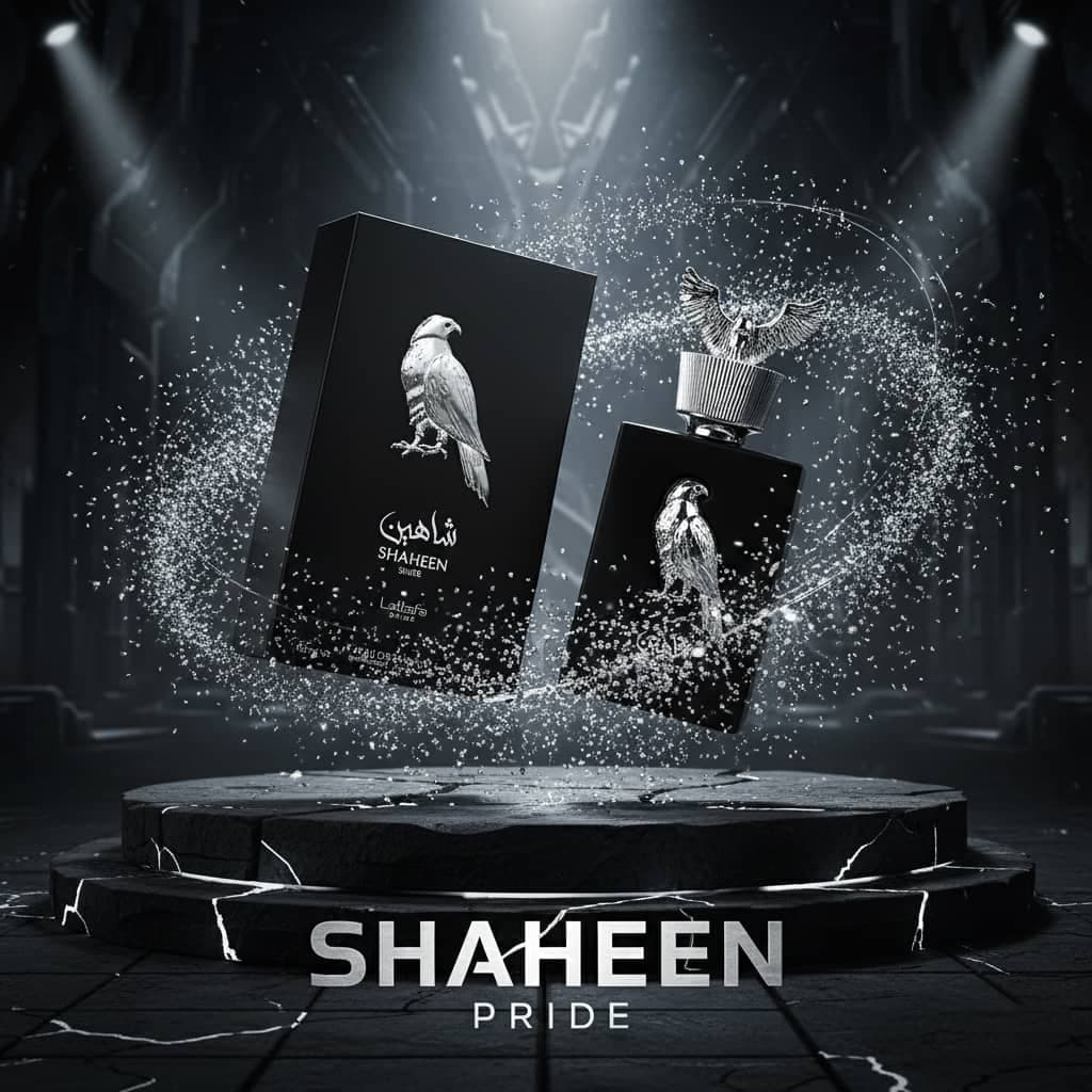 عطر ادکلن عربی زنانه مردانه پراید شاهین سیلور (نقره ایی) لطافه (Lattafa Pride Shaheen Silver) حجم 100 میل — تصویر ۸