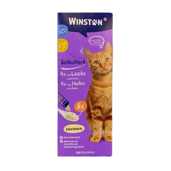 بستنی وینستون گربه با طعم مرغ و سالمون – Winston 2×4 Schleckerli