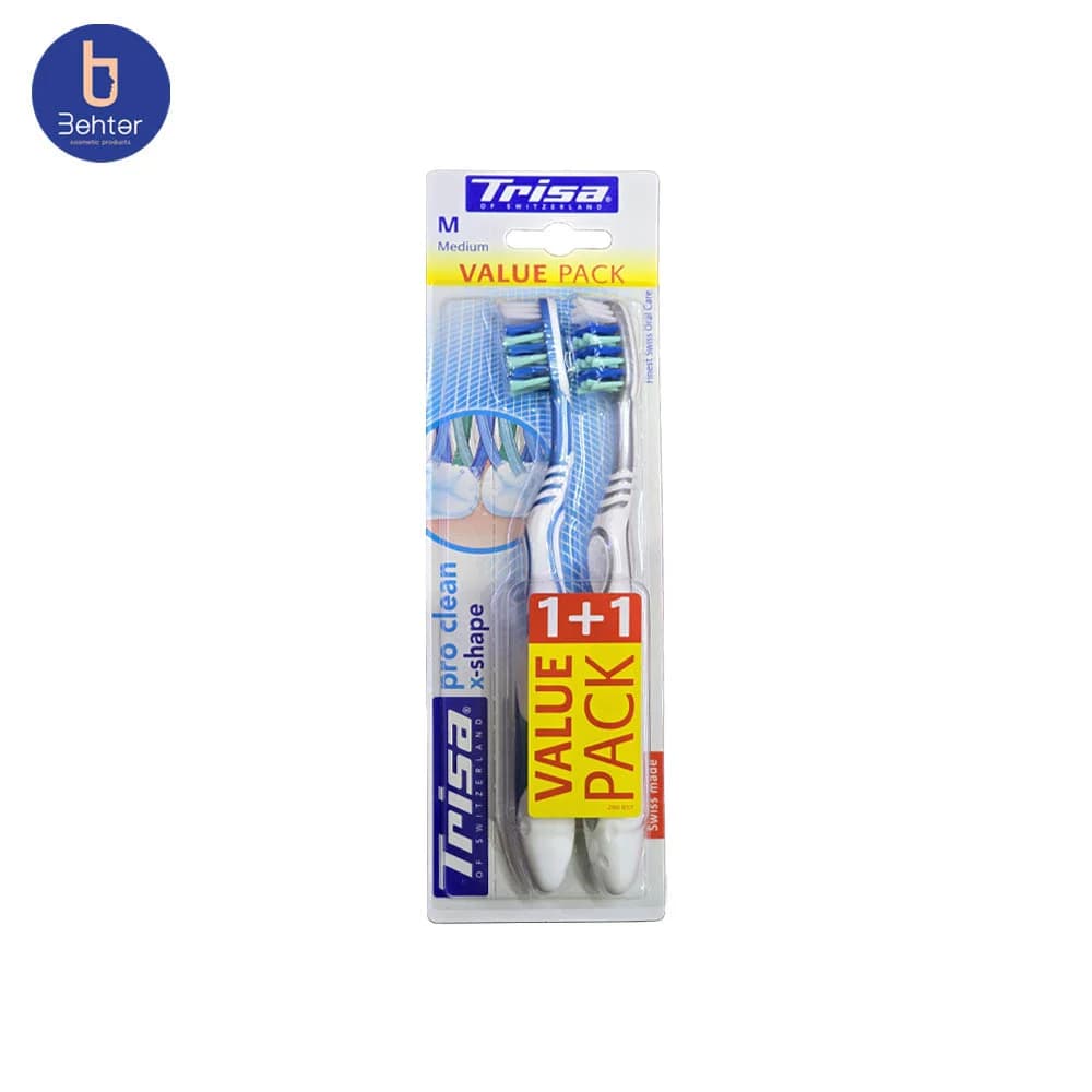 پک دو عددی مسواک تریزا مدل Extra Pro Clean با برس متوسط — تصویر ۲