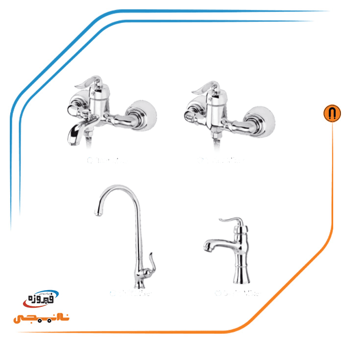 ست شیرآلات فیروزه مدل نیکا