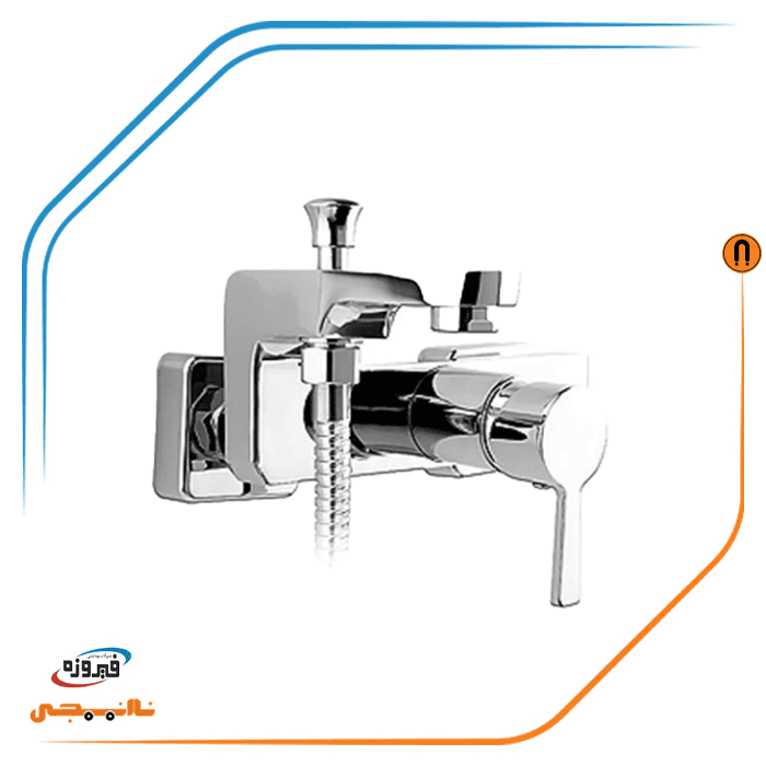 شیر حمام فیروزه مدل کیوبیک
