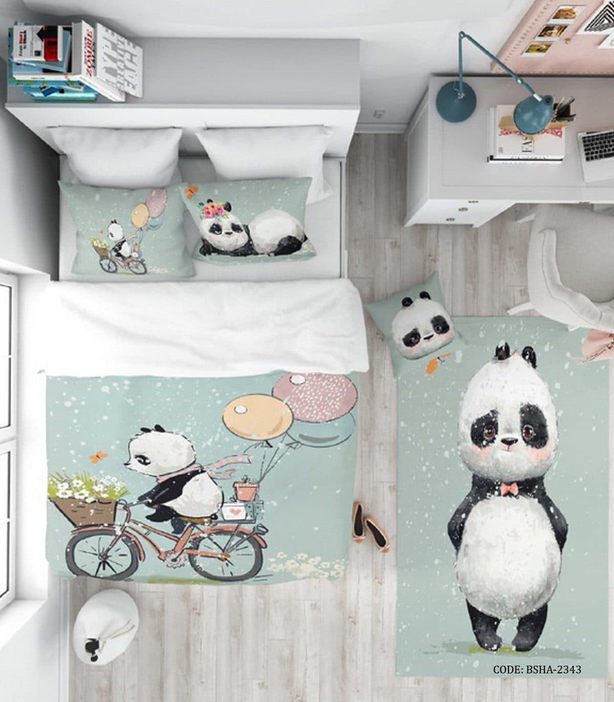 روتختی کودک پسرانه 4 تکه طرح پاندا مدل Cute Panda