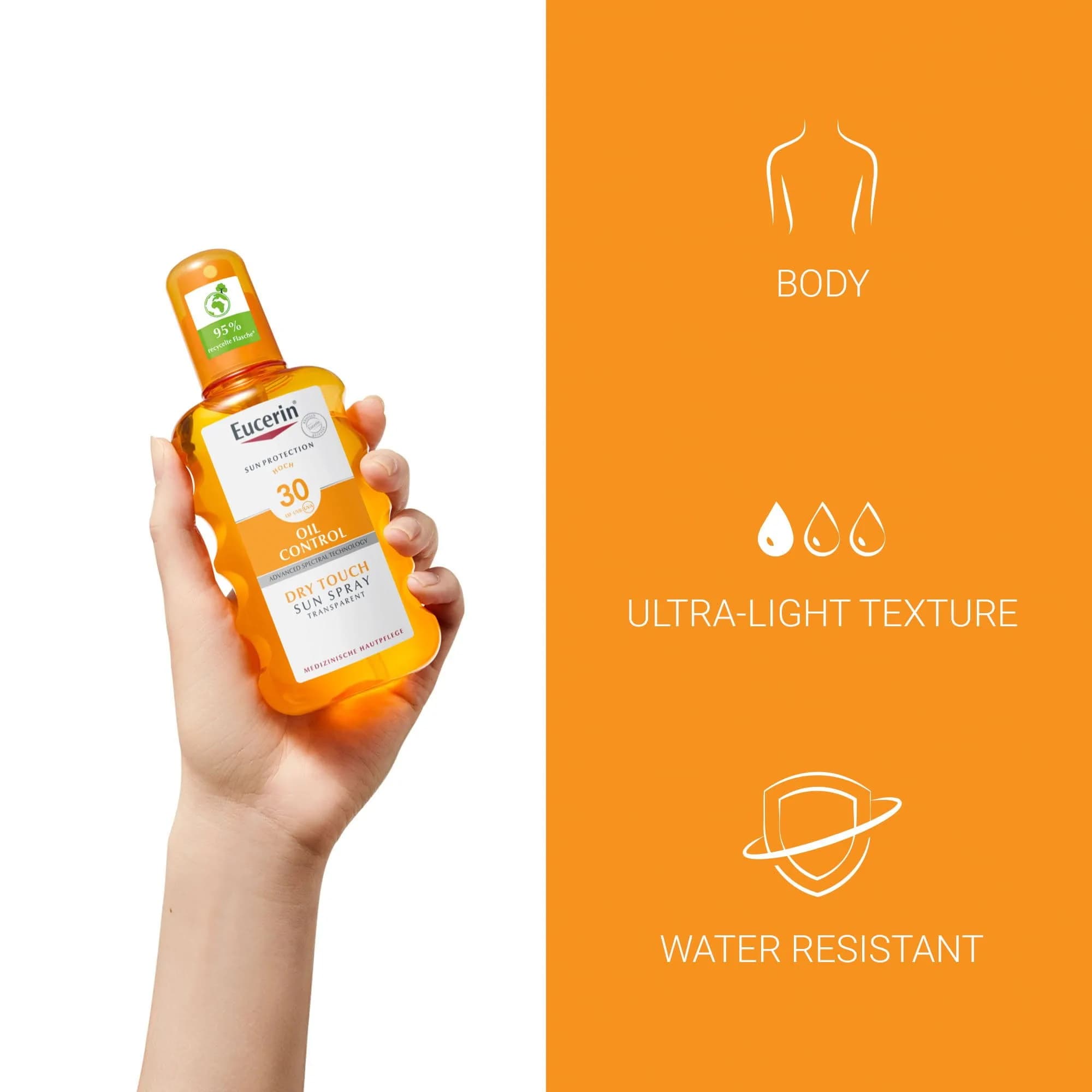 اسپری ضد آفتاب بدن اوسرین spf30 بدون رنگ حجم 200 میل | فاقد چربی و ضد آب — تصویر ۲