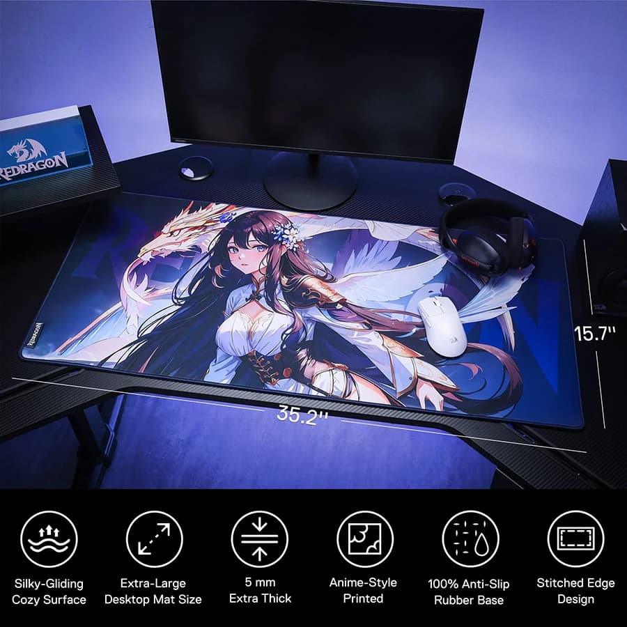 موس پد گیمینگ ردراگون P046 L Anime Blue — تصویر ۳