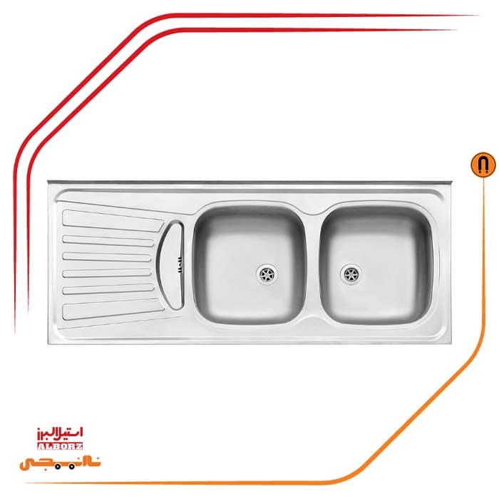 سینک روکار برند استیل البرز مدل 260 ابعاد 50*120