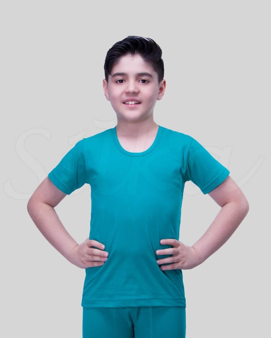 زیرپوش پسرانه نیم آستین الوان و سفید
