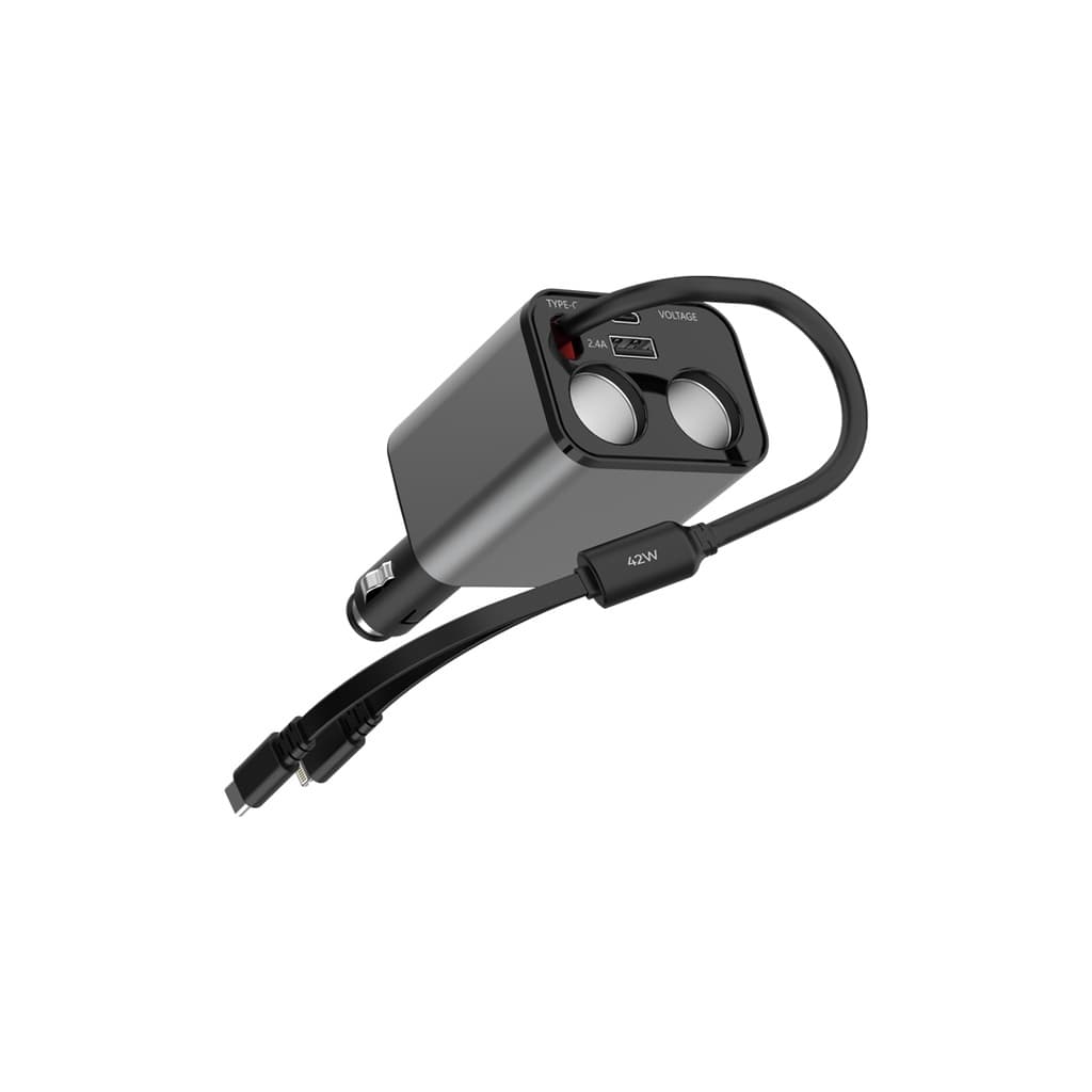 شارژر فندکی 90W گرین لاین مدل MULTIPORT GL-CC07 — تصویر ۲