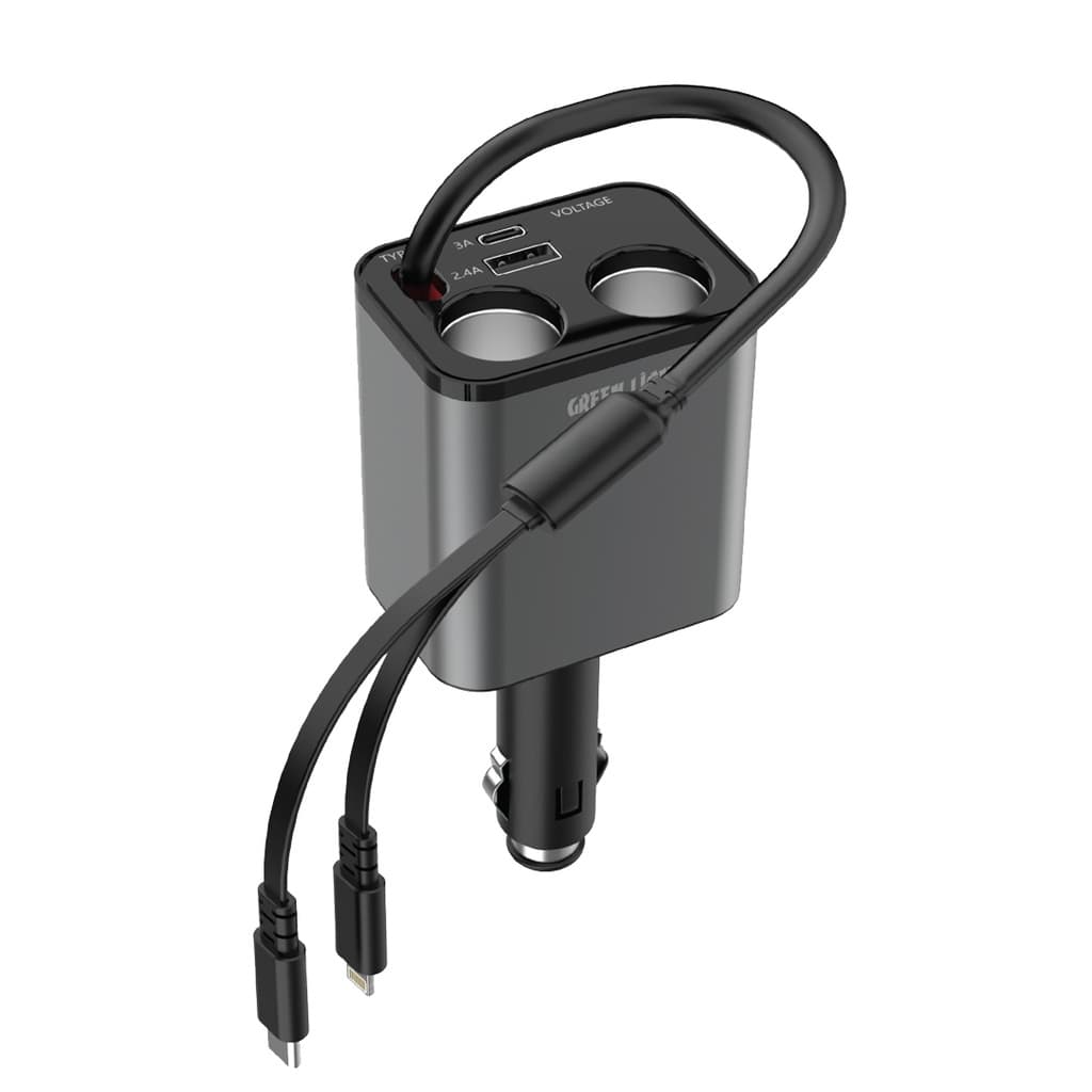 شارژر فندکی 90W گرین لاین مدل MULTIPORT GL-CC07