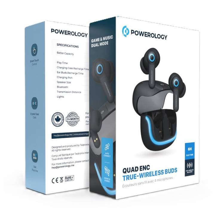 هندزفری بلوتوثی پاورولوژی مدل Quad Mic ENC — تصویر ۵