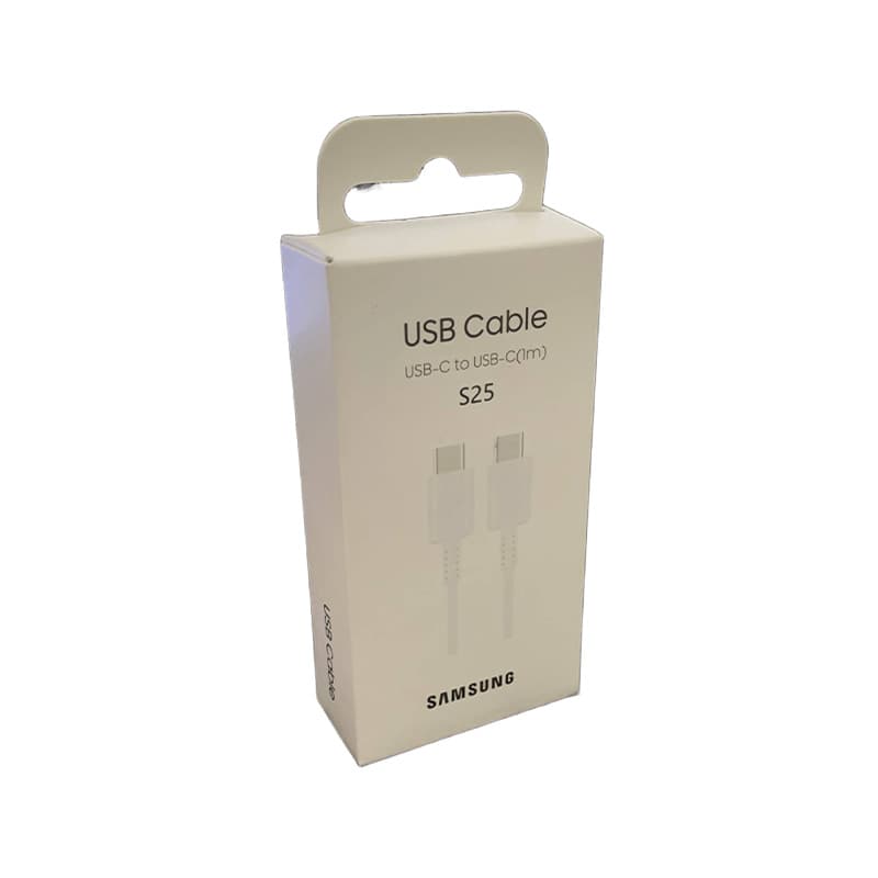 کابل شارژ اصلی 2 سر تایپ سی Samsung مدل S25 پکدار یک متری