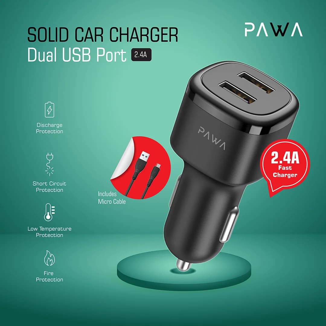 شارژر فندکی خودرو 2.4 آمپر پاوا مدل PW-24AICCM به همراه کابل USB به MICRO — تصویر ۳