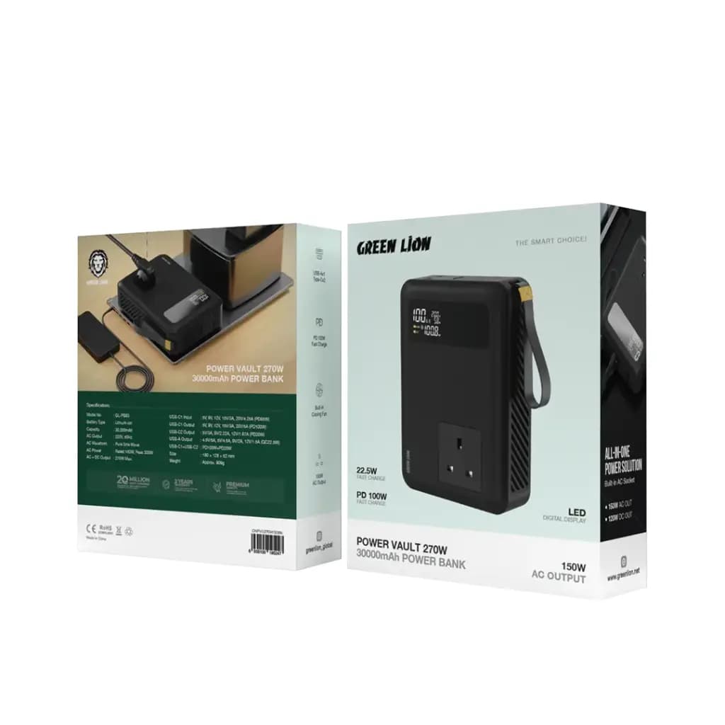پاوربانک 270 وات 30000Mah گرین لاین مدل GNPVU270W30 — تصویر ۲