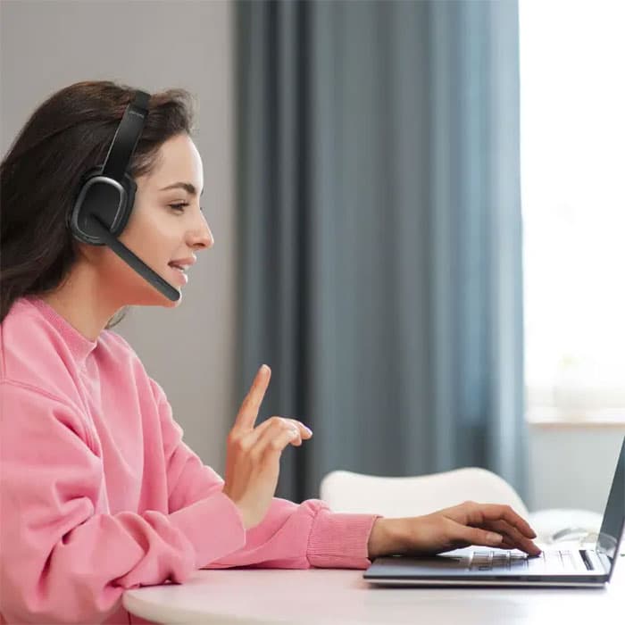 هدست بی سیم تک گوش پرودو مدل ENC Wireless Work Headphone — تصویر ۴
