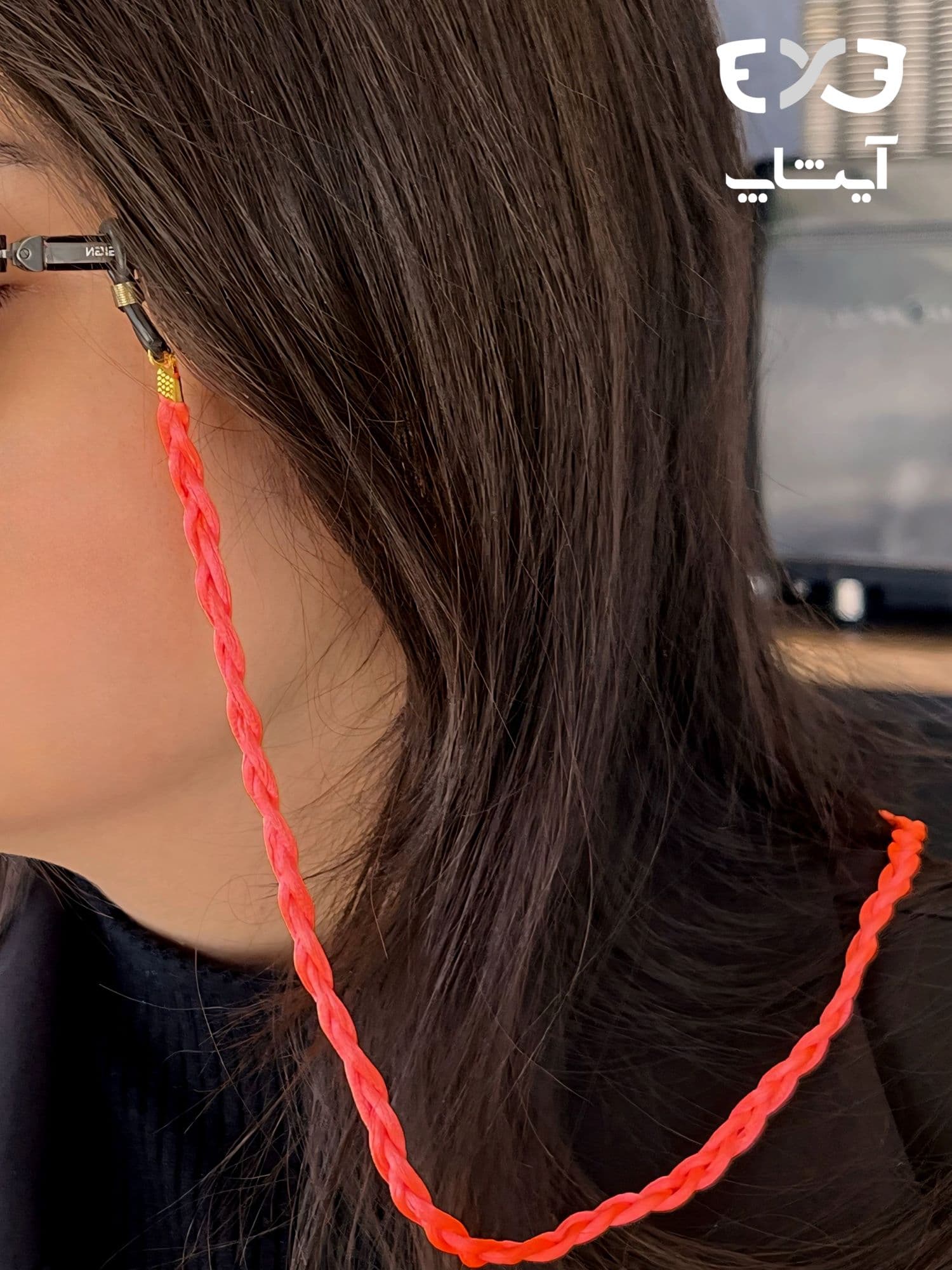 بند عینک بچگانه بافت رنگ گلبهی — تصویر ۵