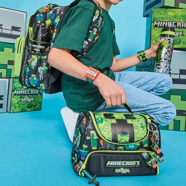 کیف غذا 2 طبقه Smiggle طرح ماینکرفت — تصویر ۵