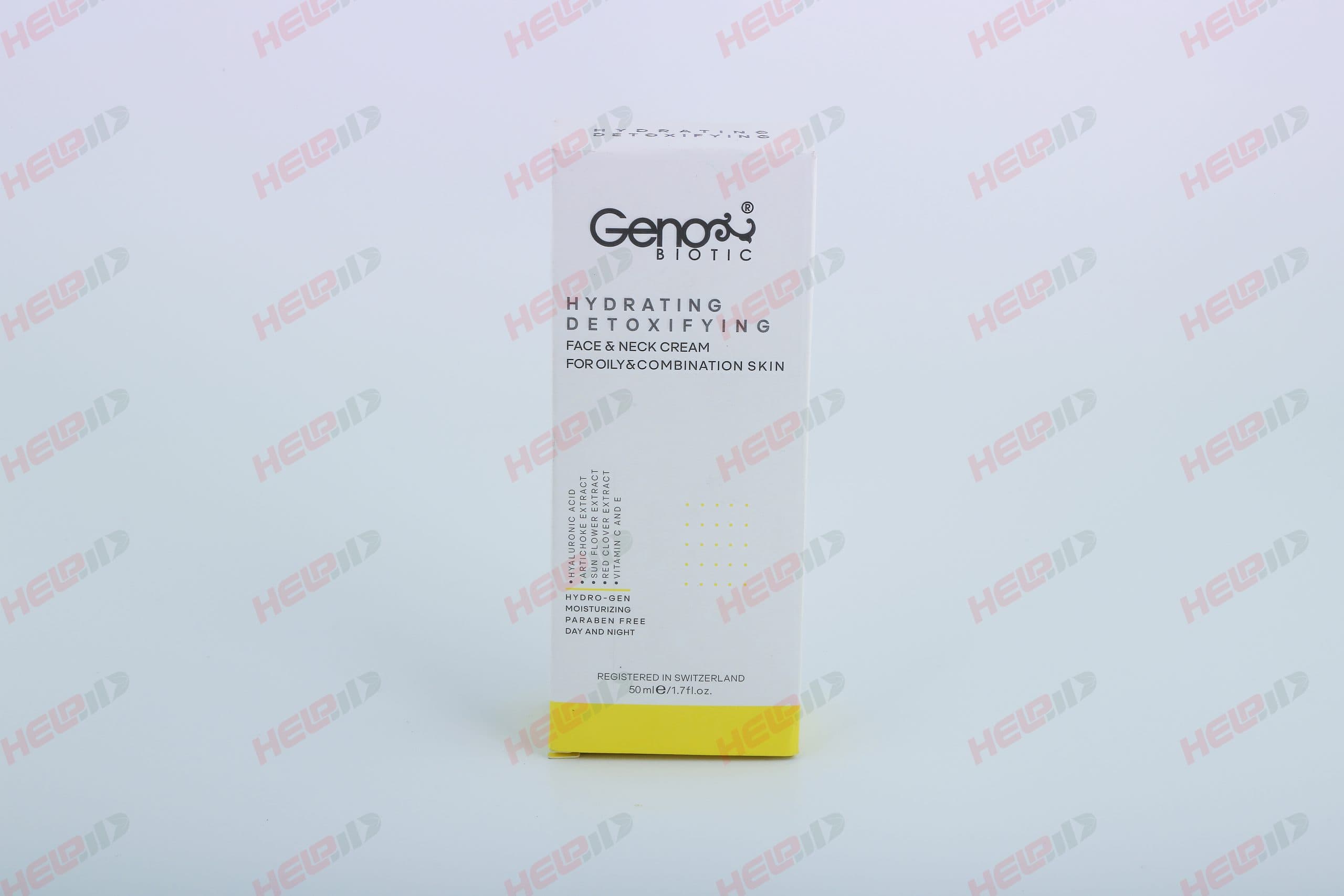 کرم رطوبت رسان و دتوکسیفای کننده صورت و گردن ژنوبایوتیک (مناسب پوست های چرب و مختلط) — تصویر ۲