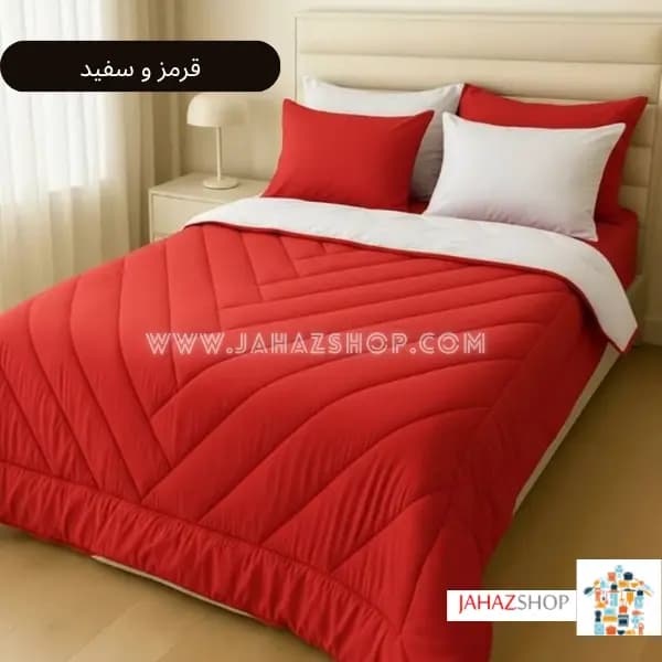 سرویس روتختی هتلی ساده صادراتی جنس نخ پنبه دورو — تصویر ۴