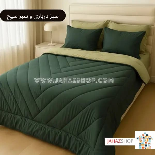 سرویس روتختی هتلی ساده صادراتی جنس نخ پنبه دورو — تصویر ۲