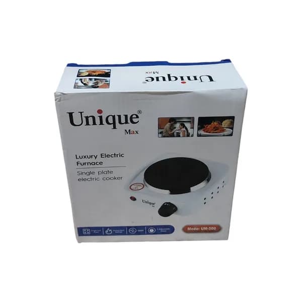هیتر اجاق برقی کوچک یونیک مکس مدل UM500 | 500 وات، بدنه استیل و پایه چرمی — تصویر ۲