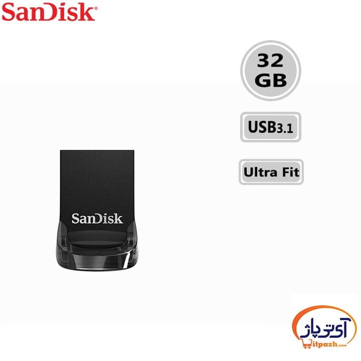 فلش مموری USB3.1 سن دیسک 32 گیگابایت مدل SanDisk Ultra Fit