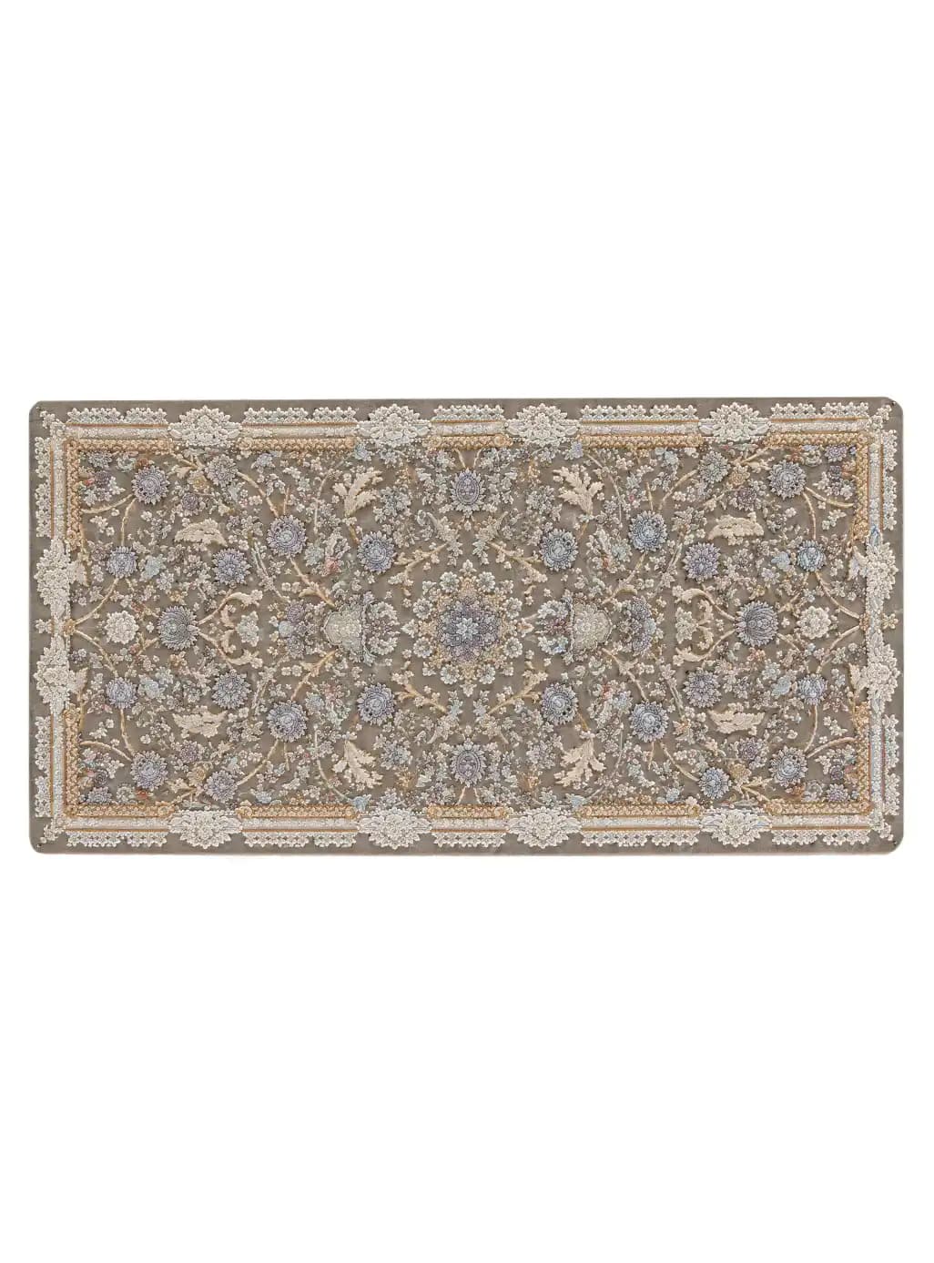 پشتی ماشینی طرح ژاسمین برجسته رنگ قهوه ای 1200 شانه کد 3336
