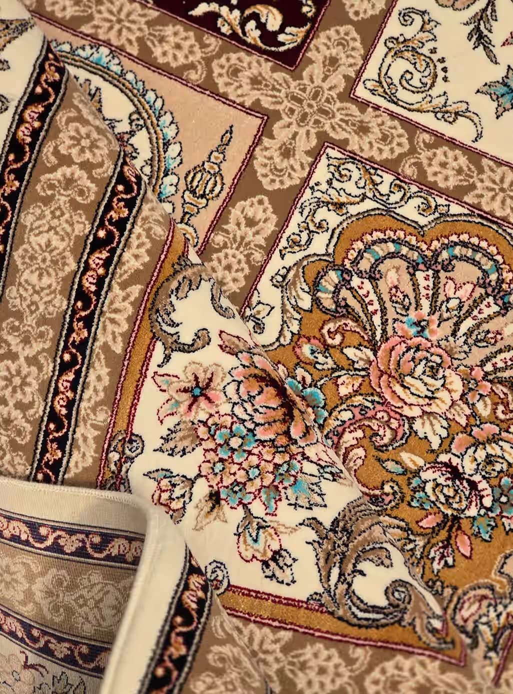 فرش طرح خشتی گردویی 1200 شانه کد 12847C — تصویر ۴