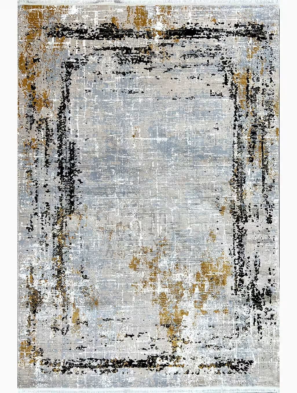 فرش فانتزی طرح پتینه رنگ بژ گل برجسته کد 41158b — تصویر ۲