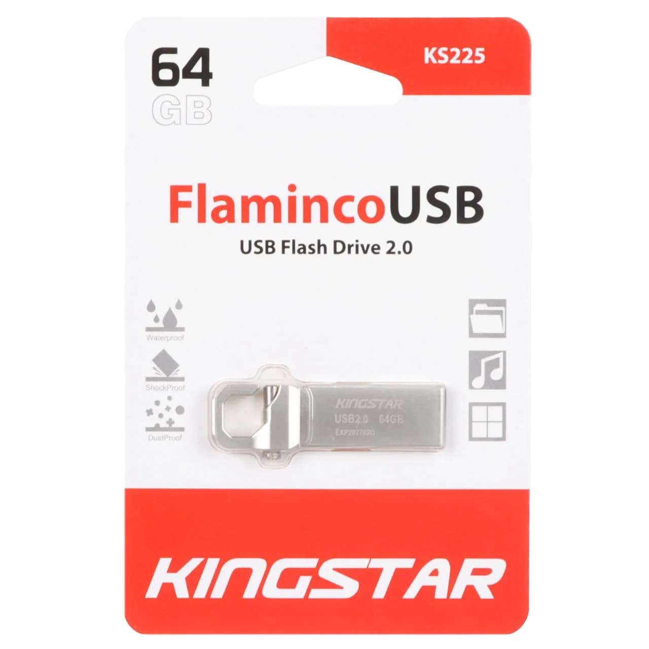 KingStar Flaminco KS225 USB2.0 Flash Memory-64GB – نقره ای (گارانتی متین)
